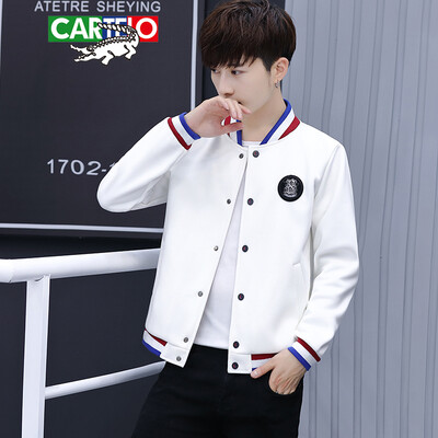 

Cartier crocodile CARTELO jacket 2019 spring&autumn new mens trend wild short jacket jacket QT815-JK205 white XL