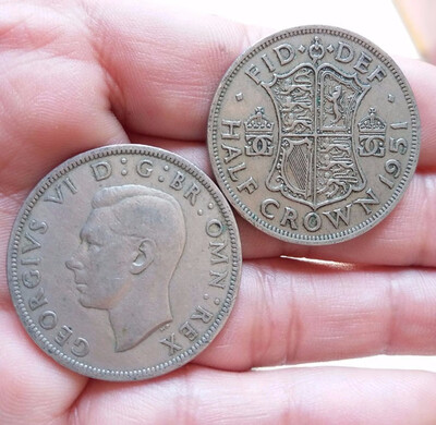 

323mm Half Crown Coin 1949-1951 UK The United Kindom