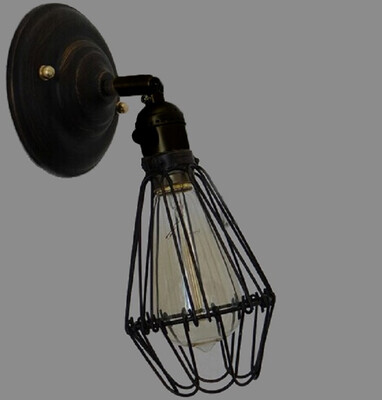 

American country retro industrial wind wall lamp simple garden flower net retro living room lamp bedroom study bar aisle wall lamp