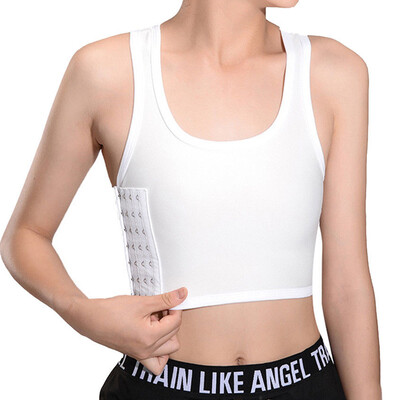 

SLIMBELLE Chest Binder for Tomboy Lesbian Tank Top Vest Flat Compression Side 3 Rows Hook