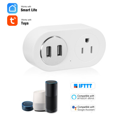 

Smart WiFi Socket Remote Control by Smart Phone from Anywhere Timing Function Compatible with Amazon Alexa&for Google Home IF