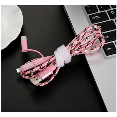 

3-in-1 USB cable Micro USB Lightning Type-C10m