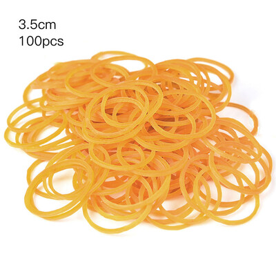 

100 Pcs Per Bag Rubber Bands Ring Loop in Yellow Sturdy Stretchable Elastic Holder School Office Supplies Stationery