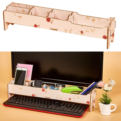 

Desktop Multifunctional Monitor Riser Stand with Storage Slolts for Stationeries Keyboard Office School Home Supplies