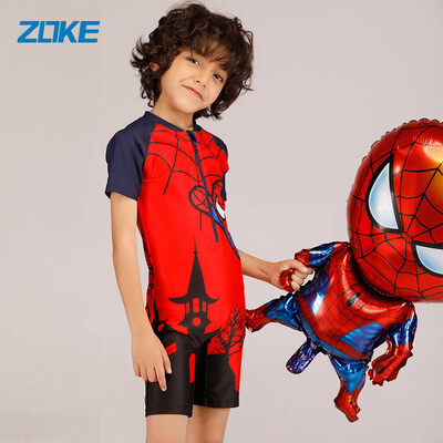 

ZOKE Childrens Swimwear Boys Boxer Fashion Cartoon Man Wei Spider-Man Big Boy One-piece Swimsuit LL18O3502 Red Lan Man Wei Cute Edition 120-56-5310