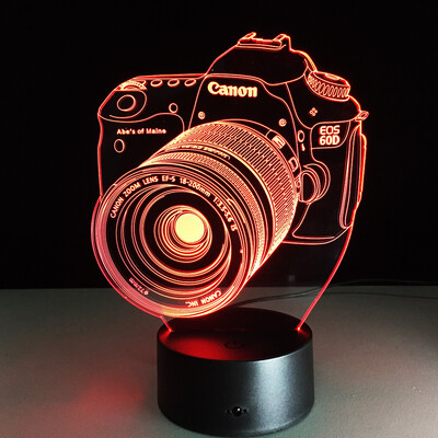 

Yeduo Novelty 3D Acrylic Entertainment Camera Illusion Led Lamp Usb Table Light Rgb Night Light Romantic Bedside Decortion Lamp