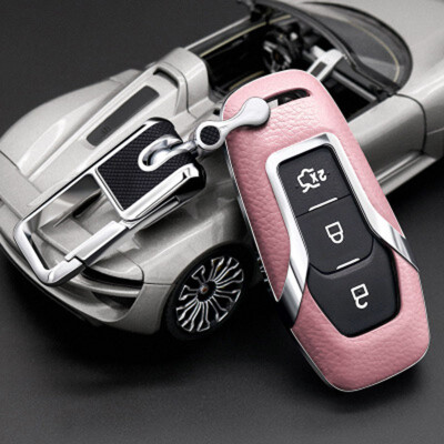 

Car Accessories Top Layer Leather Car Key Case Keychain For Ford 15-17 EDGE13-16 new Mondeo 20L16-17 Explorer 23 T