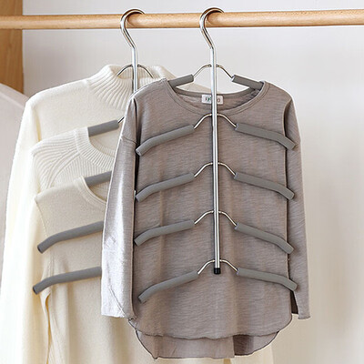 

Xiangyou town sponge anti-skid hanger multi-layer 360 degree flexible multi-function household drying racks gray 5 rows