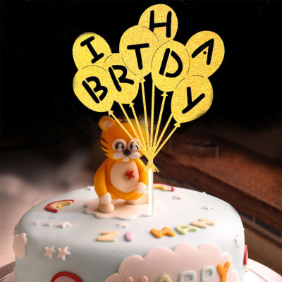 

Cake Topper Novel Balloons Design Letters Pattern Design Decorative