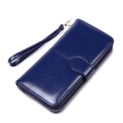 

LKX Long Womens Leather Wallet High-performance Clutch Womens Zipper Wallet Female Mini Coin Pocket Card Money Clip