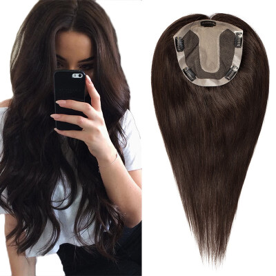 

12 inch Hair Toppers for Women Human Hair 100 Remy One Piece Clip in Topper Extension Straight Toppiece Hair for Thinning Hair