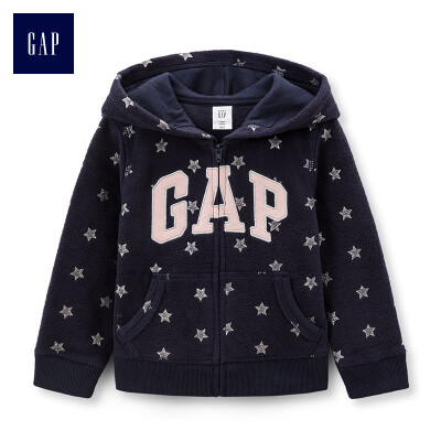 

Gap baby girl childrens fleece sweater 307656 baby winter childrens wear childrens hooded sweatshirt silver star pattern 90cm 2T