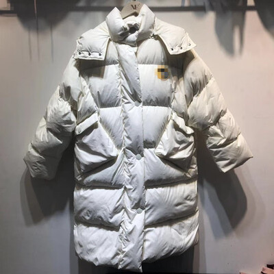 

Winter thick hooded down jacket two-color loose long coat 90260