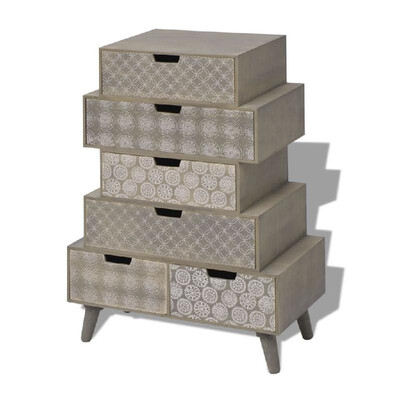 

Side Cabinet 6 Drawers Gray