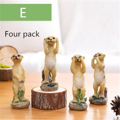 

modern resin meerkat household handicrafts figurine miniature garden cartoon animal decor lovely home decorations crafts gift