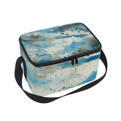 

ALAZA Lunch Box Water Cloud Texture Insulated Lunch Bag Large Cooler Tote Bagfor Men Women