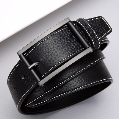 

Golf GOLF Belt Mens Belt Top Layer Leather Pin Buckle Belt Mens Pants Business Casual Jeans Belt Gift Box P8BV14819J Black Black