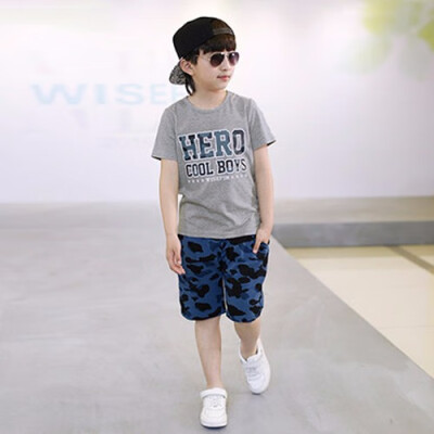 

Children with boys summer 2018 new cotton baby leisure sport suit small cuhk childrens summer with short sleeves