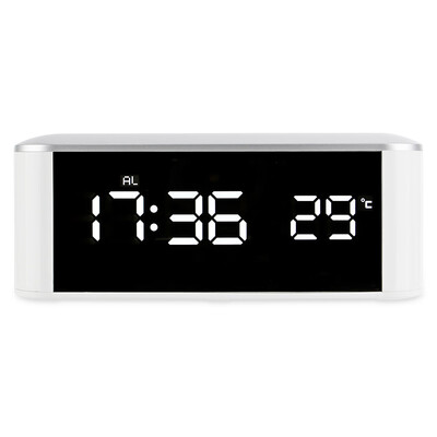 

Mirror Digital Alarm Clock Thermometer LED Night Light with USB Cable