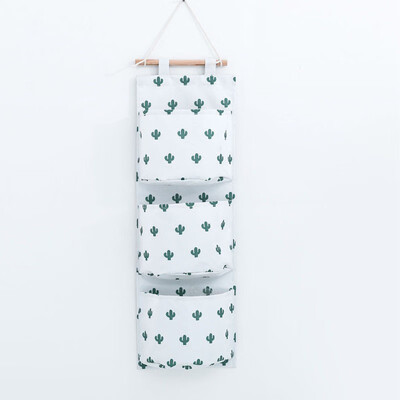 

3 Layer Wall Hanging Storage Bag Sundries Organizer Hanger Cotton Bag Holder Cover