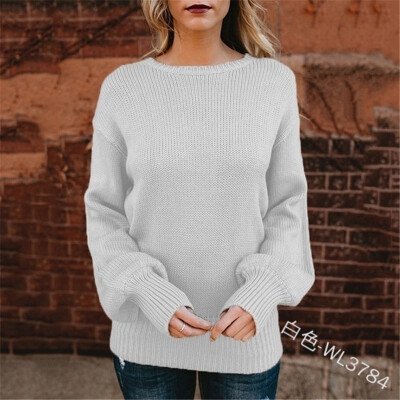 

European&American long sleeved round neck sweater