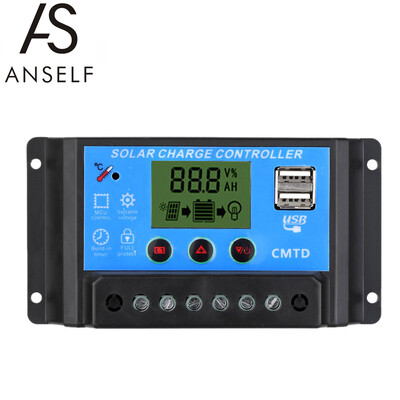 

Anself 20A 12V24V Solar Charge Controller with LCD Display Auto Regulator Timer Solar Panel Battery Lamp LED Lighting Overload Pr