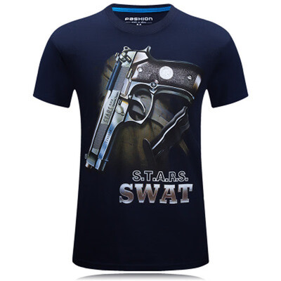 

Mens T-Shirts 3D Printed Gun tshirt Short Sleeve Funny Design Casual Tops Tees Male Halloween t shirt plus Size
