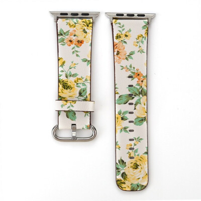 

Floral Watch Strap For Apple Watch Strap Bands Leather Flower Straps Band 38mm42mm Bracelets With Adapter