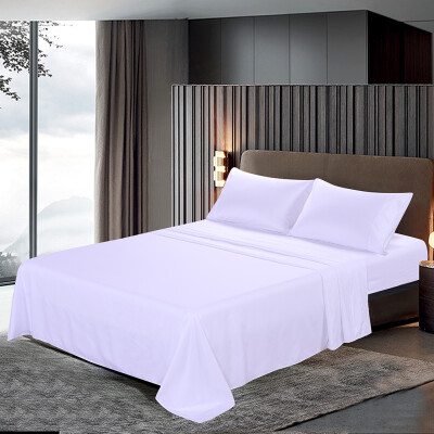 

Htovila 4-Piece Bed Sheet Set Soft Brushed Microfiber Bedding Set Flat Sheet Fitted Sheet 2pcs Pillowcase--Queen Size White