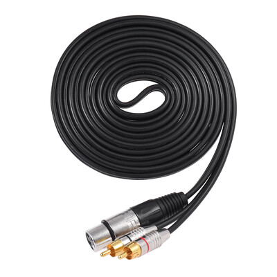 

1 XLR Female to 2 RCA Male Plug Stereo Audio Cable Connector Y Splitter Wire Cord 5m 164ft