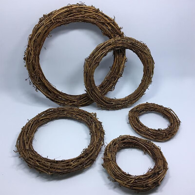 

Rattan rattan ring flower shop DIY handmade door hanging floral wreath American country Christmas decoration bare circle dried flo