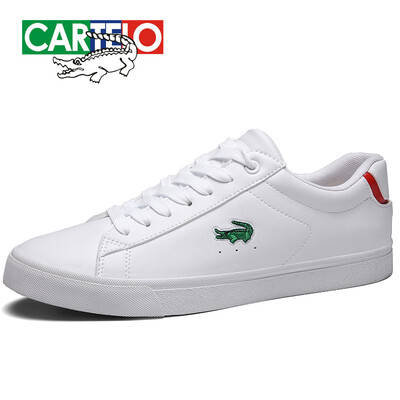 

Cartier crocodile casual mens shoes Korean version of the trend of fashion students running outdoor travel non-slip breathable 0077 white red 39