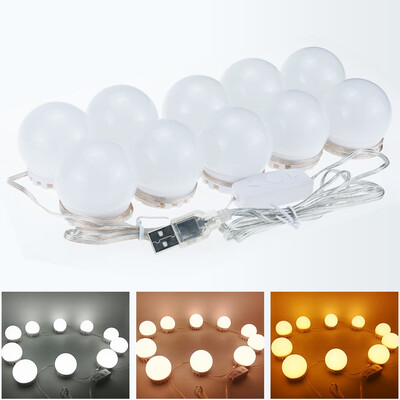 

TOMNEW LED Vanity Mirror Lights Kit 10 Adjustable Hollywood Makeup Vanity Mirror Light BulbsCool&Warm Brightness Dimmable