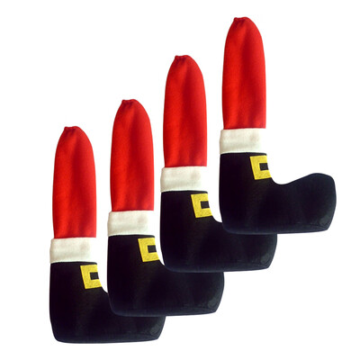 

4Pcs Set Elf Santa Chair Table Leg Covers Christmas Table Decoration Novelty