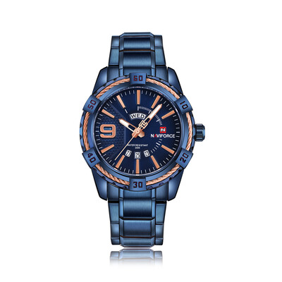 

NAVIFORCE Fashion Causal Men Watches Quartz Male Watch 3ATM Water-resistant Luminous Wristwatch Calendar Time Display