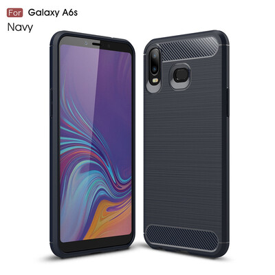 

Goowiiz Phone Case For Samsung Galaxy A6sJ4 Core Fashion Slim Carbon Fiber TPU Soft Silicone Prevent falling