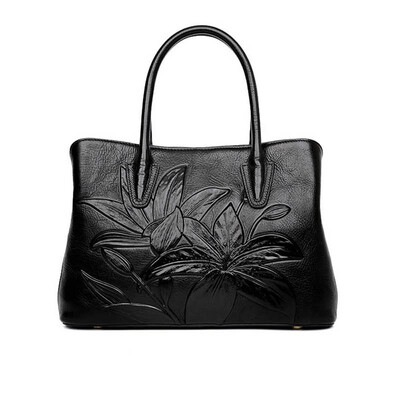 

SUWERER 2019 New Top cowhide fashion women Genuine Leather bag luxury handbags designer embossed bag women leather shoulder bag