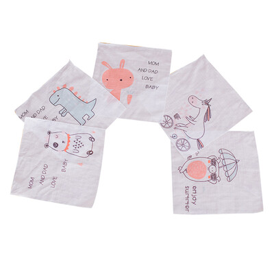 

Hi baby treasure baby saliva towel cotton gauze newborn feeding towel wash towel handkerchief supplies baby cotton wipes towel towel bib triangle towel headband 3030 cm 5 strips