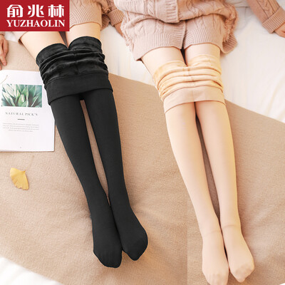 

Yu Zhaolin light leg artifact leggings women plus velvet autumn&winter flesh-colored nude legs shaping pants to keep warm&slim black