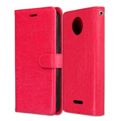 

MOONCASE Motorola Moto C Plus 3 Card Photo Frame Holster - Red