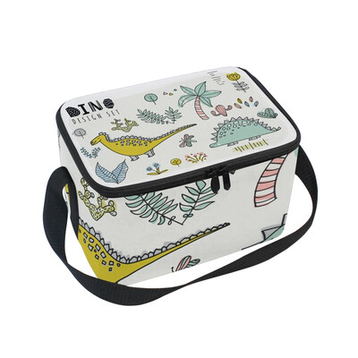 

ALAZA Lunch Box Insulated Set Of Dinosaurs Lunch Bag Large Cooler Tote Bagfor Men Women