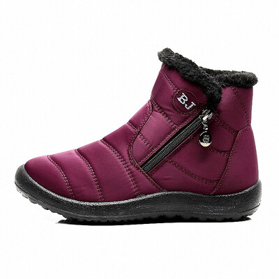 

Plus size 35-43 2018 winter new snow boots female tube thick plush waterproof cotton boots side zipper women boots