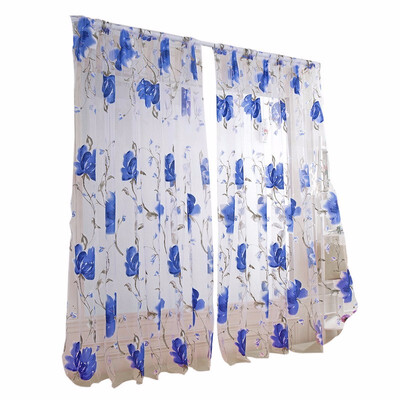 

Brilliant Flower Pattern Vines Leaves Tulle Door Window Curtains Drape Panel Sheer Scarf Valances