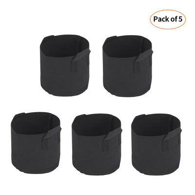 

5pcsset Grow Bags with Handles Nonwoven Grow Bags Set Fabric Grow Bags Gardening Accessory