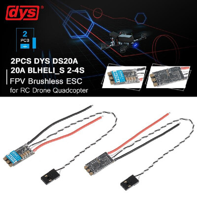 

2PCS DYS DS20A 20amp BLHeli_ 2-4S ESC Supports Dshot600 Dshot300 Dshot150 for High KV Motors RC Racing Drone Multicopter
