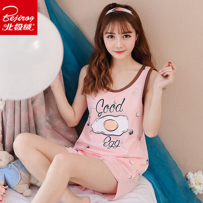 

Bejirog Korean Pajamas Womens Summer Cotton Short Sleeve Shorts Sweet Cute Thin Knit Cotton Home Service Set Two Piece Set 1705 Pink M