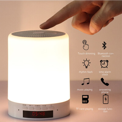 

NeillieN night lampBluetooth audio desk lamptouch dimmer with time alarm clock display rechargeable mobile bedside lamp