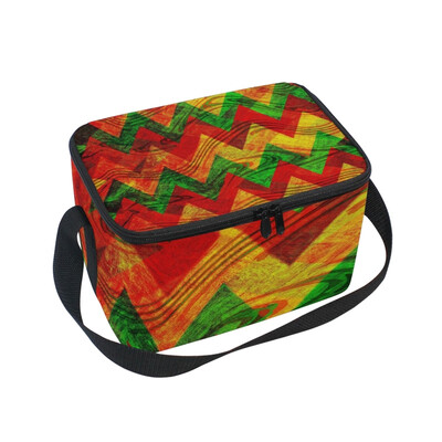 

ALAZA Lunch Box Insulated Colorful Wave Pattern Lunch Bag Large Cooler Tote Bag for Men Women