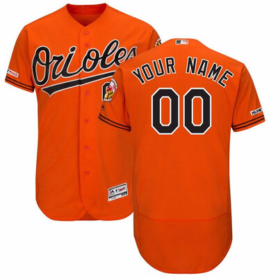 

Mens Baltimore Orioles Majestic Alternate Orange Flex Base Custom Jersey