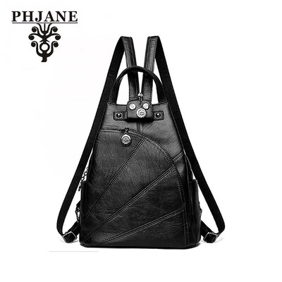 

PHJANE Women Leather Backpack Convertible Purse Handbag Small Crossbody Sling Shoulder Bag Travel Daypack